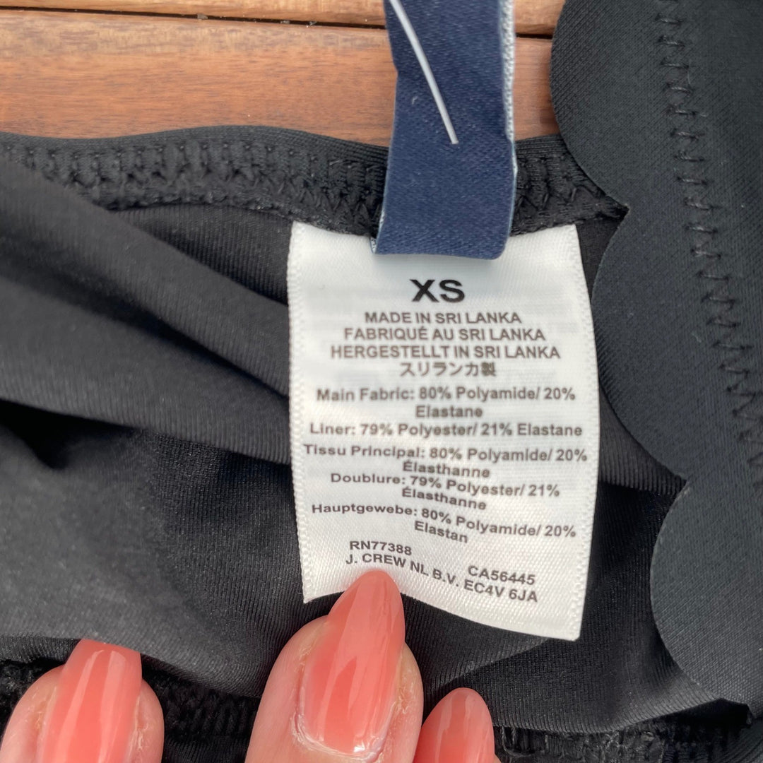 J. Crew Black Scalloped Trim One Piece Swimsuit Bathing Suit XS