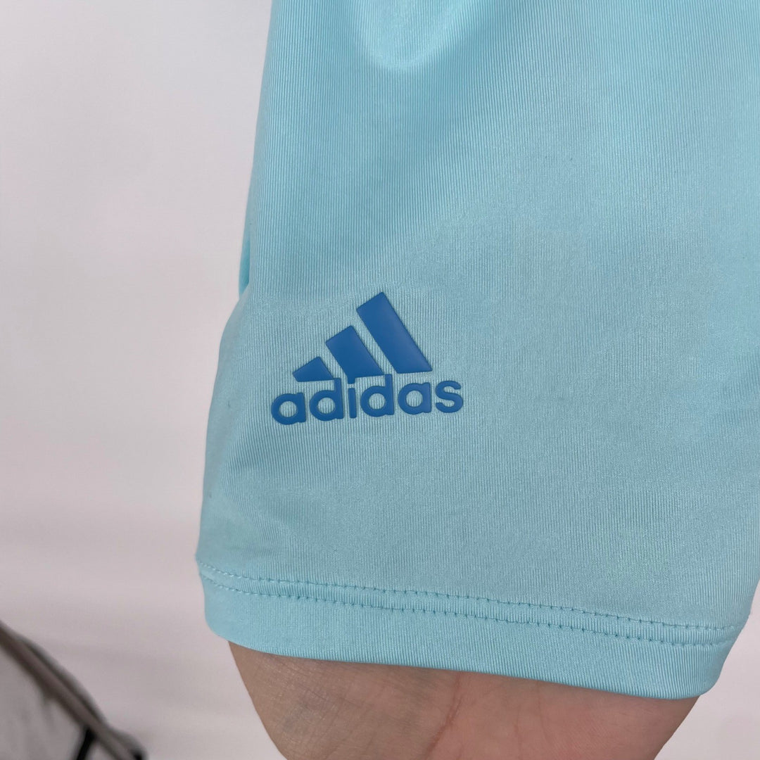 Adidas Womens Golf Shirt Sz S Light Blue Sleeveless Quarter Zip Athletic Polo