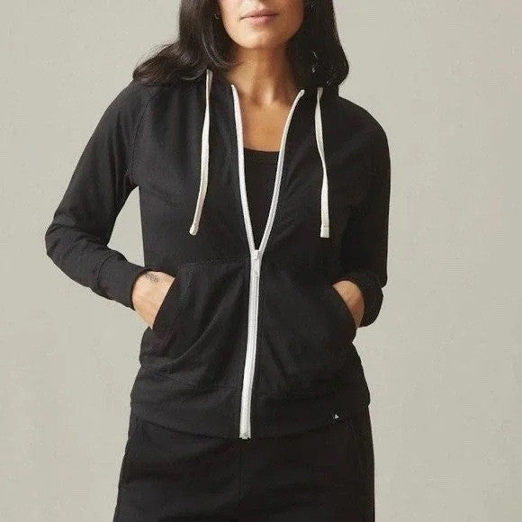 American Giant Womens Black Full Zip Hoodie Sweatshirt Size M Made in USA