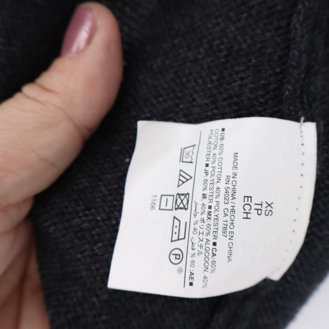 Old Navy Womens XS Charcoal Grey Open Front Draped Shawl Collar Cardigan Sweater