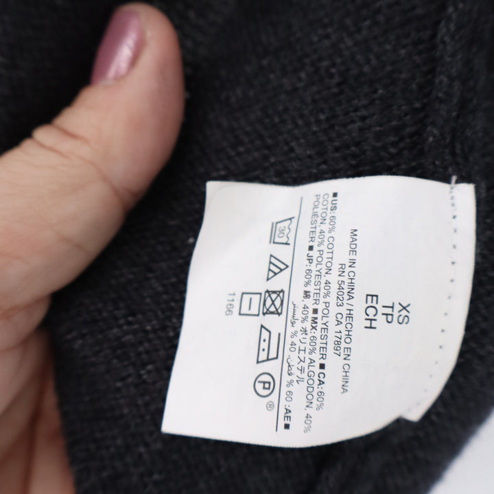 Old Navy Womens XS Charcoal Grey Open Front Draped Shawl Collar Cardigan Sweater