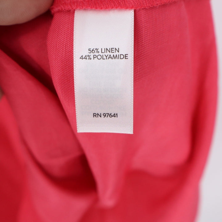 J.Jill Pink Linen Blend Sleeveless A-Line Midi Dress Large