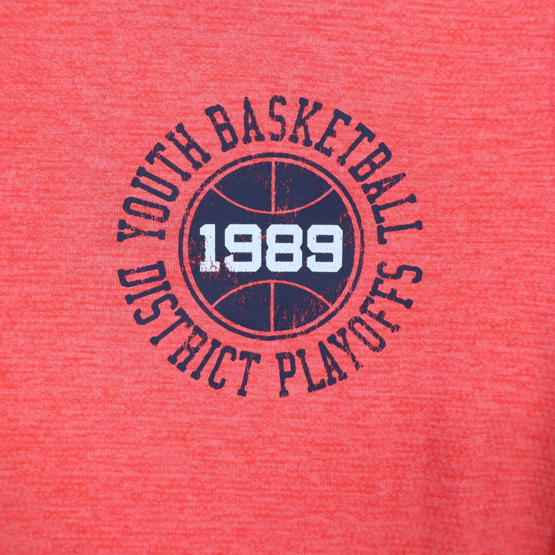 DSG Boys Large 14-16 Pieced Graphic Movement Tee Cabana Coral Basketball 1989