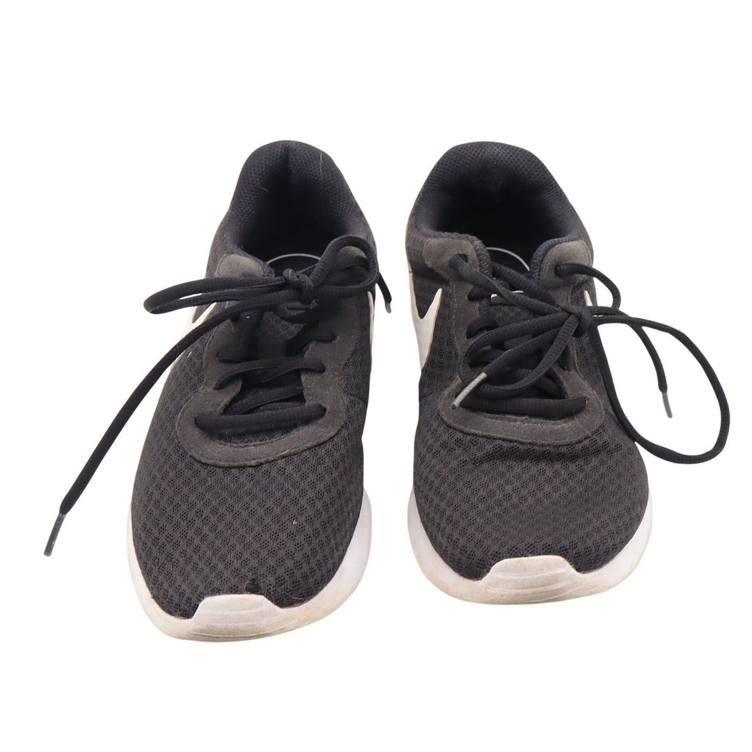 Nike Tanjun Womens 8.5 Running Shoes Black White Low Top Mesh Good