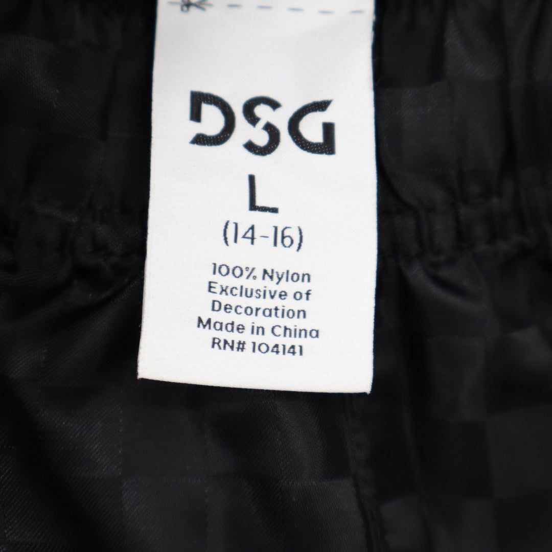 DSG Boys Black Checkerboard Woven Soccer Shorts Size L 14-16 NWT