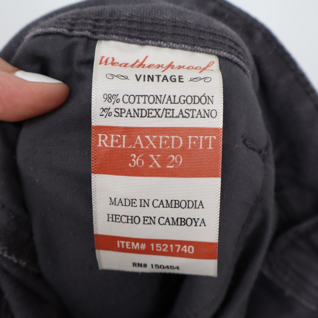 Weatherproof Vintage Mens Relaxed Fit Utility Pants Charcoal Gray 36x29