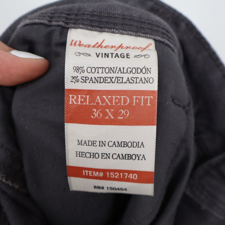 Weatherproof Vintage Mens Relaxed Fit Utility Pants Charcoal Gray 36x29