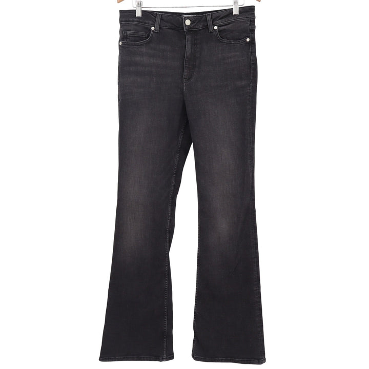 Zara Jeans Womens 10 Flare Black High Rise Stretch Denim Excellent