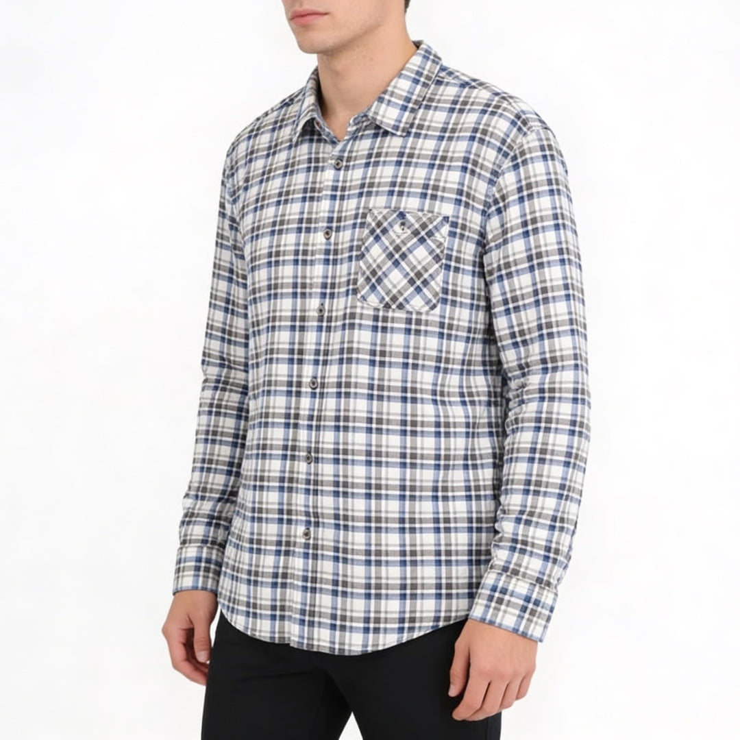 Flag & Anthem Flannel Shirt Mens 2XL Multi Plaid Cotton Long Sleeve Button Up