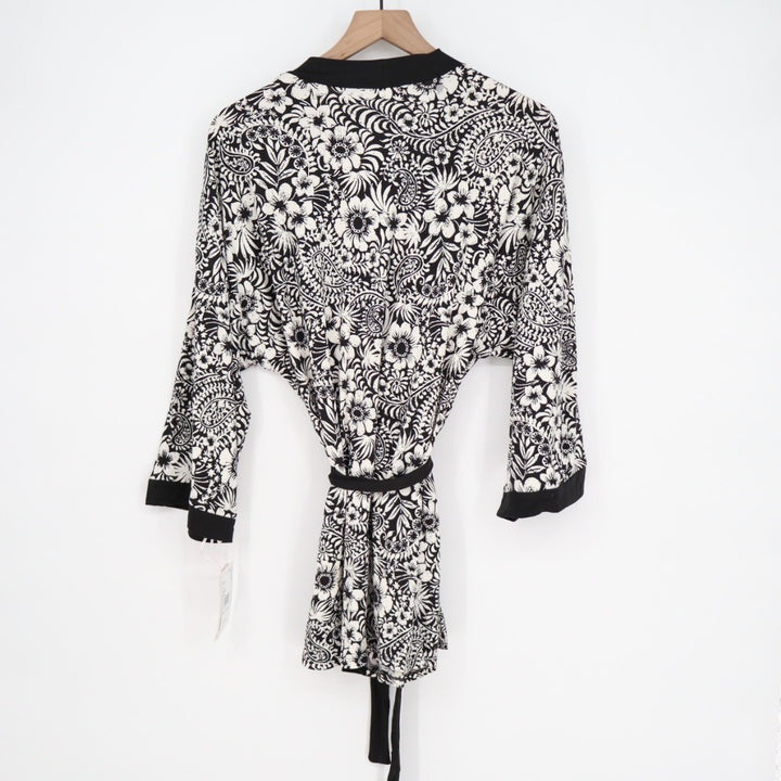 Linea Donatella 3-PC Pajamas Set Womens Large Black Floral Stretch Sleepwear