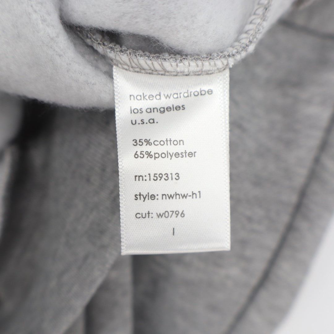Naked Wardrobe Womens Heather Gray Cropped Hoodie Sweatshirt L