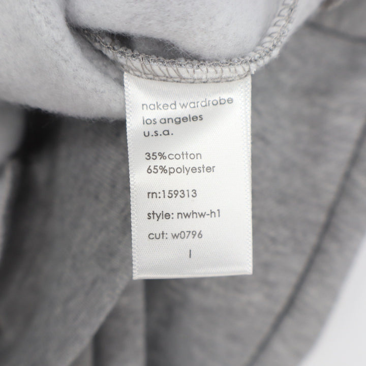 Naked Wardrobe Womens Heather Gray Cropped Hoodie Sweatshirt L