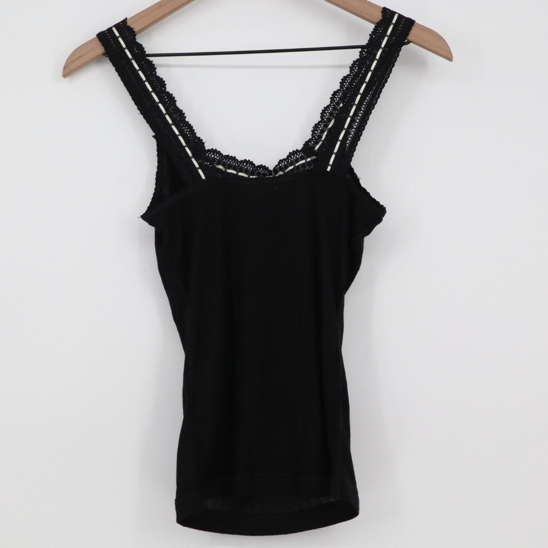 Intimately Free People Only You Tank Top Womens XS Black Round Neck Wide Strap