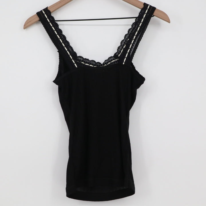 Intimately Free People Only You Tank Top Womens XS Black Round Neck Wide Strap