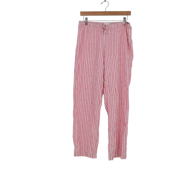 Love by Gap Pink White Striped Heart Peace Sign Cotton Pajama Pants Women's