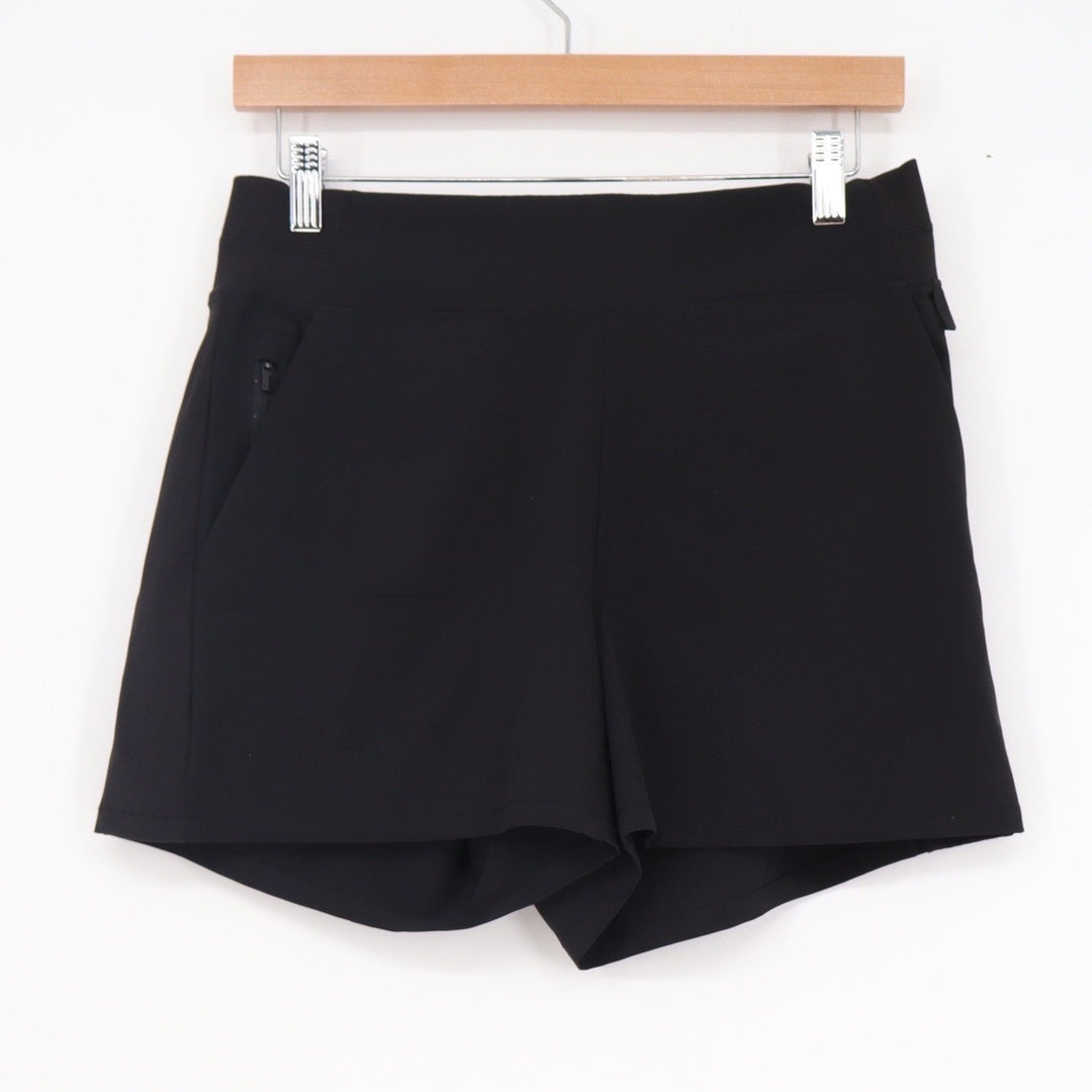Athleta Black Athletic Hiking Shorts Zipper Pocket Size 8