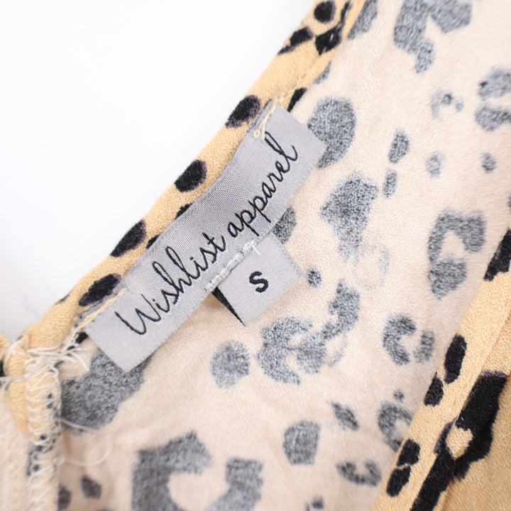 Wishlist Apparel Leopard Print Cami Mini Dress Tan Black Small
