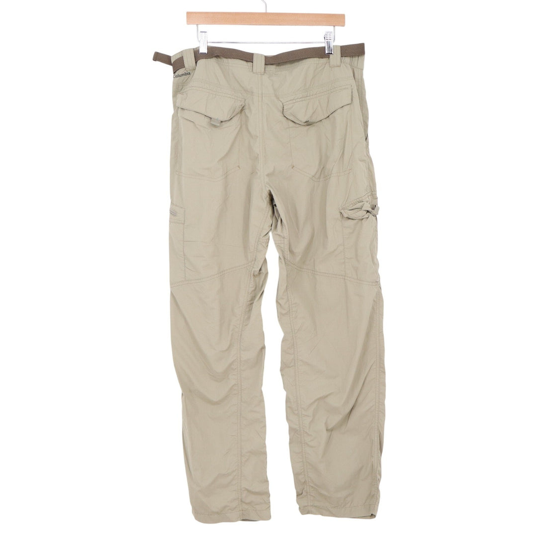 Columbia Cargo Pants Mens 38x32 Omni-Shade Tan Sun Protection Belted Excellent