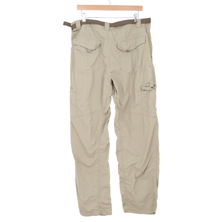Columbia Cargo Pants Mens 38x32 Omni-Shade Tan Sun Protection Belted Excellent