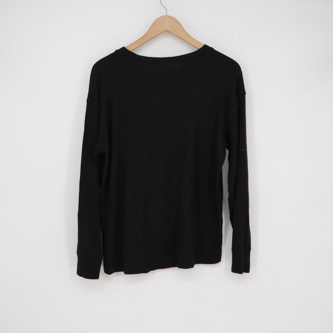 PINK Victoria's Secret Black Rainbow Logo Long Sleeve Sleepwear Top Small