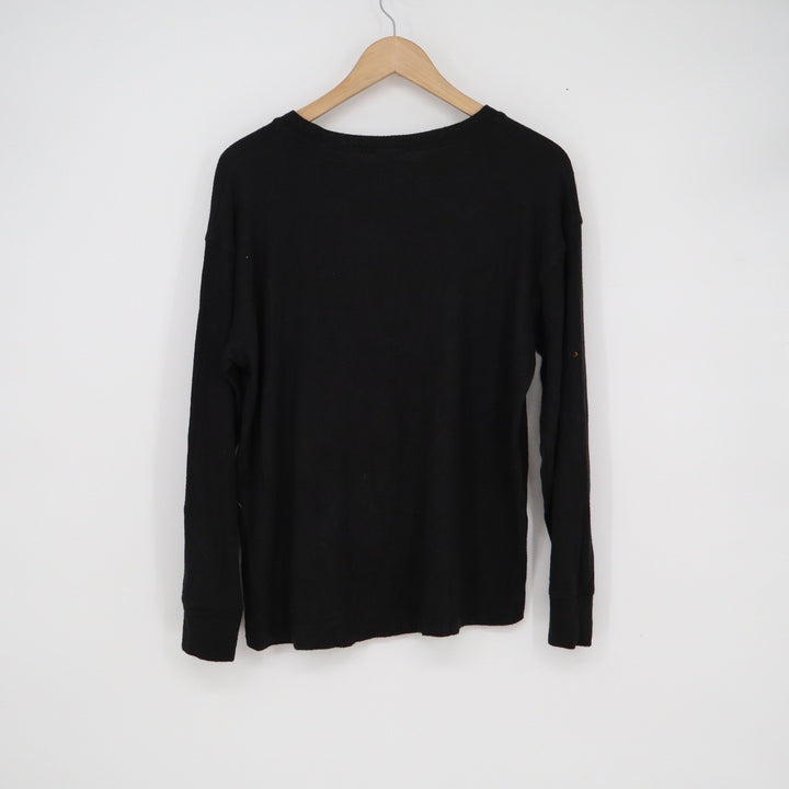 PINK Victoria's Secret Black Rainbow Logo Long Sleeve Sleepwear Top Small