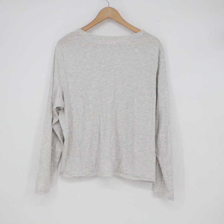 Old Navy Everywear Womens XL Heather Grey Cotton Long Sleeve Crew Neck Tee Shirt