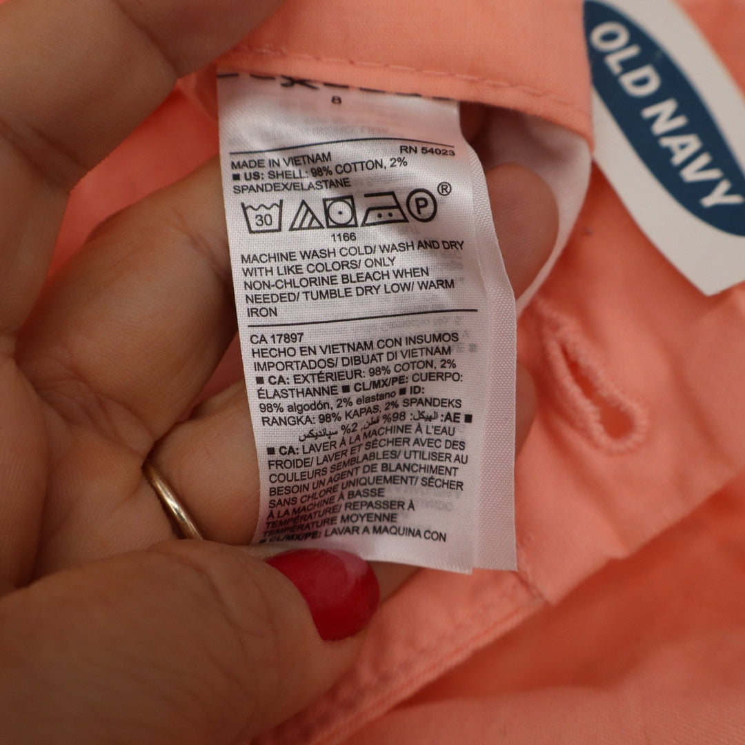 Old Navy Everyday Shorts Womens 8 Peach Coral 5 Inch Inseam Cotton Twill NWT