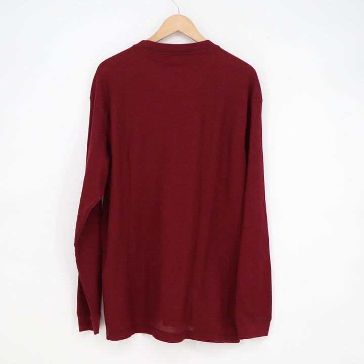 Preswick & Moore Mens Thermal Sleep Shirt Garnet Red Waffle Knit L New