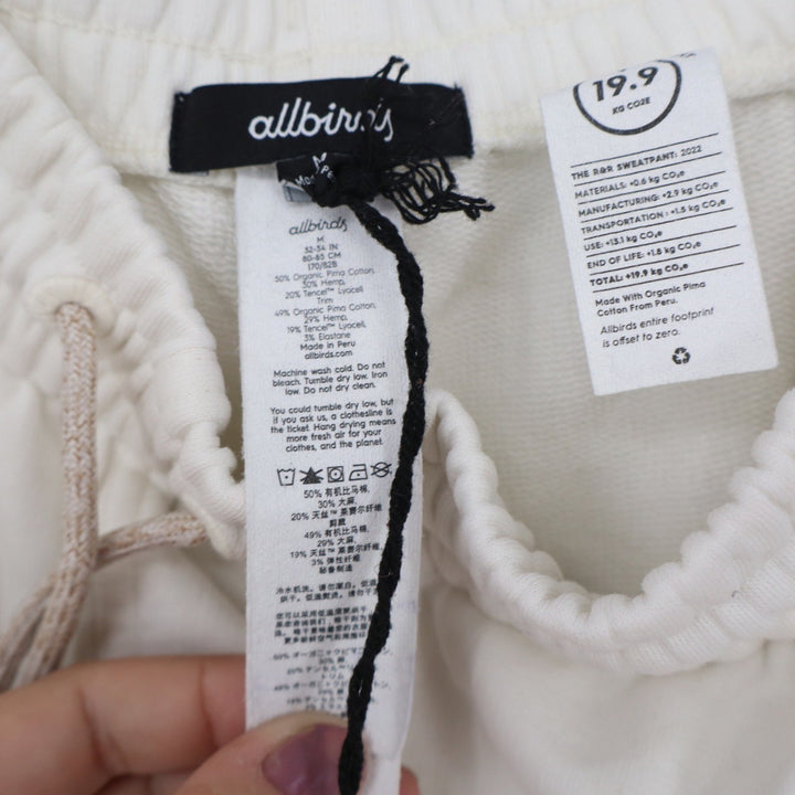 Allbirds The R&R Sweatpant 2022 Natural White Organic Cotton Hemp Joggers Mens M