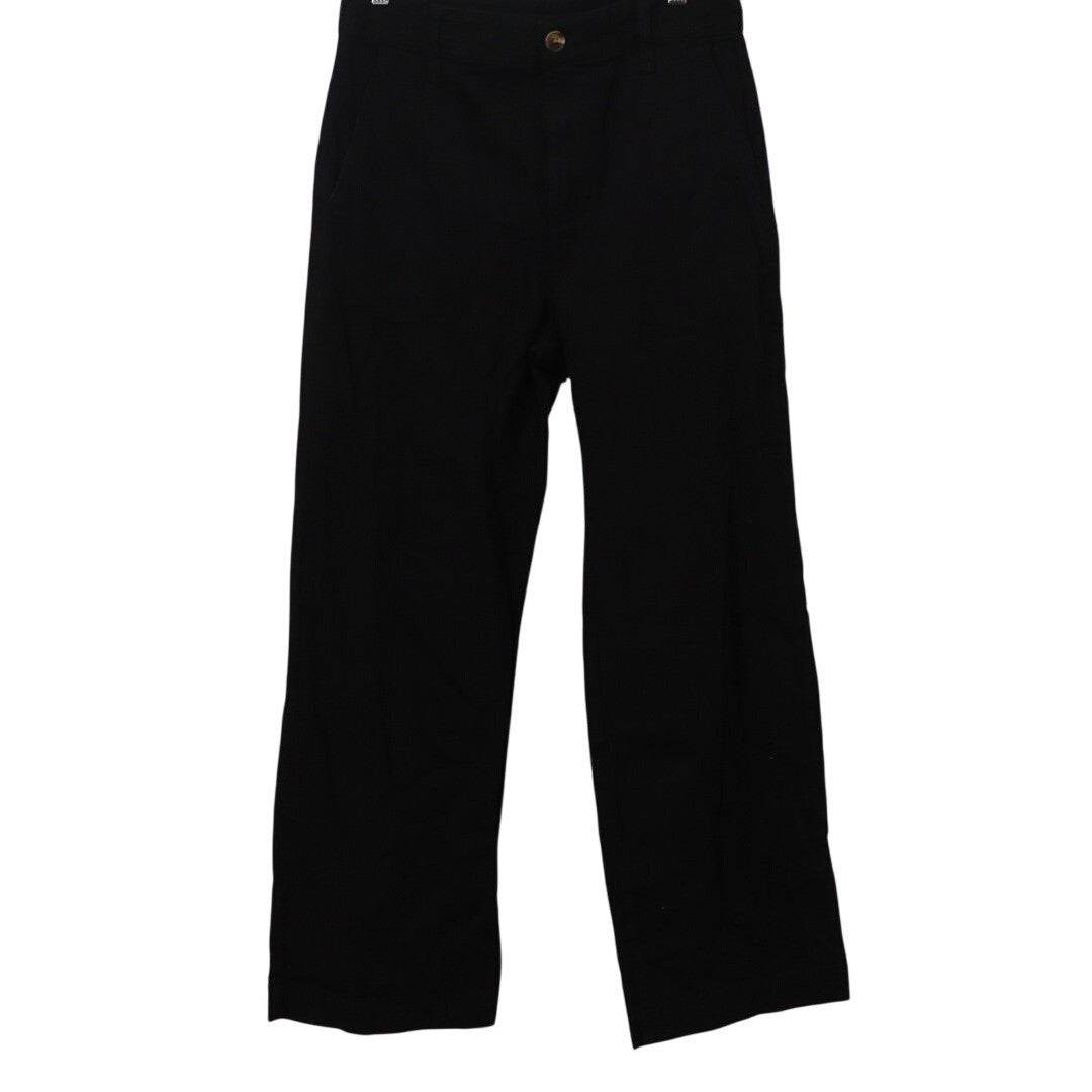 American Giant Ankle Pants Womens 8 Black Cotton Stretch Wide Leg Casual Outdoor