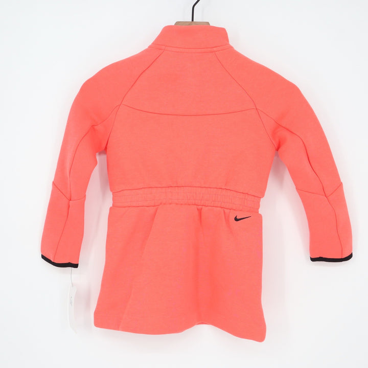 Nike Girls Tech Fleece Half-Zip Dress Magic Ember Orange Size 5 NWT