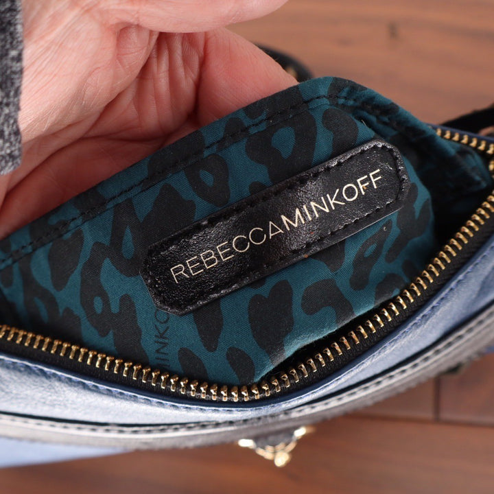 Rebecca Minkoff Blue Leather Studded Chain Shoulder Crossbody Bag