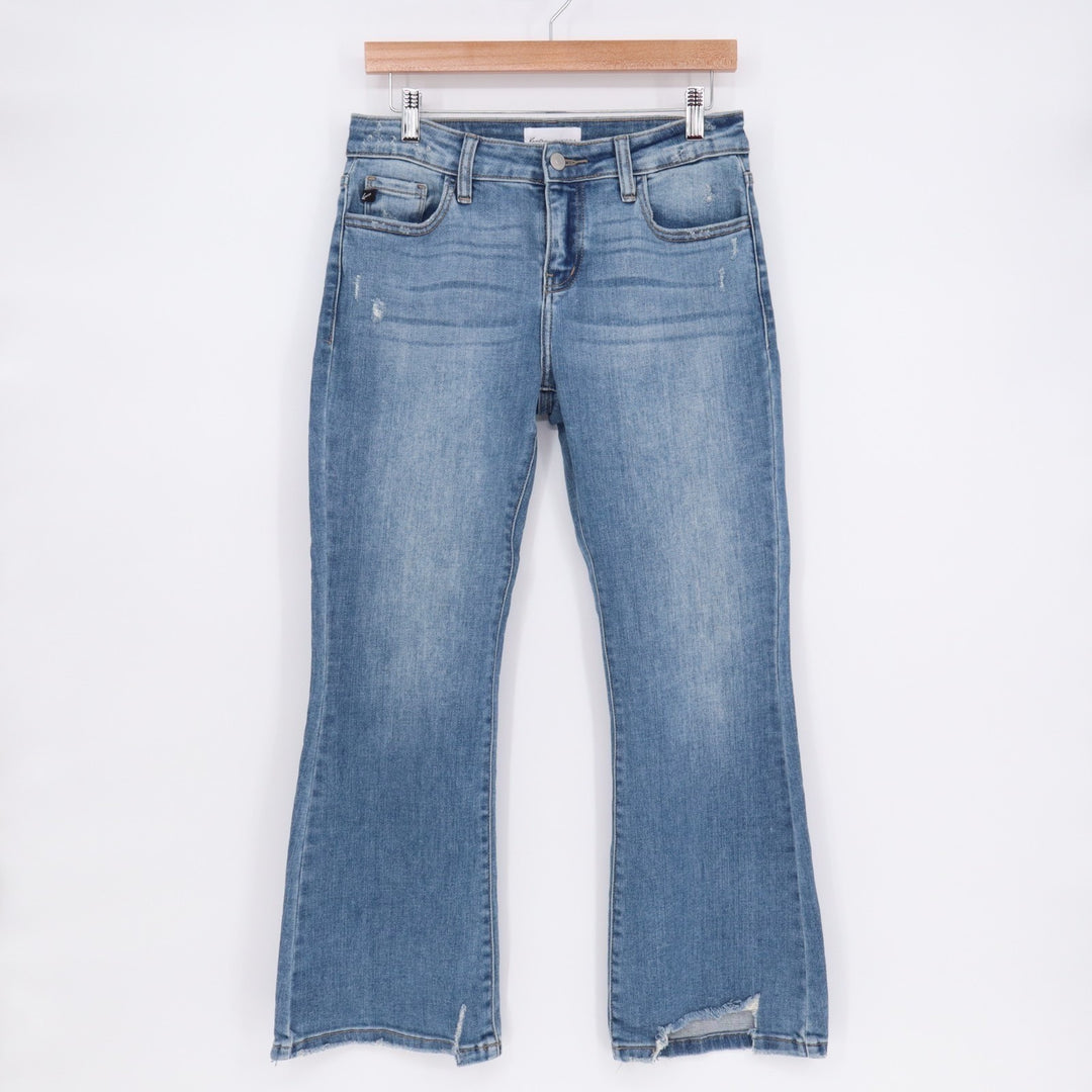 KanCan Essentials Bootcut jeans Womens 7/27 Blue Denim Cotton Stretch Distressed