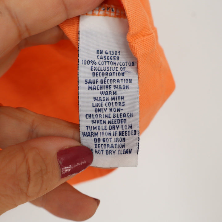Polo Ralph Lauren T-Shirt Mens XL Solid Orange Blue Pony Logo Excellent
