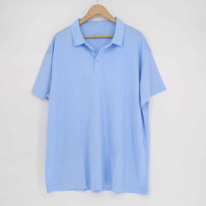 Polo Shirt Mens 3XL Blue Short Sleeve Collared Golf Tennis Performance Pullover