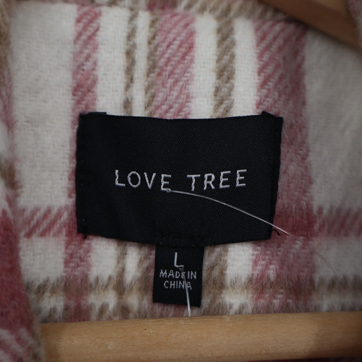 Love Tree Flannel Shirt Womens L Multi Plaid Long Sleeve Spread Collar Button Up