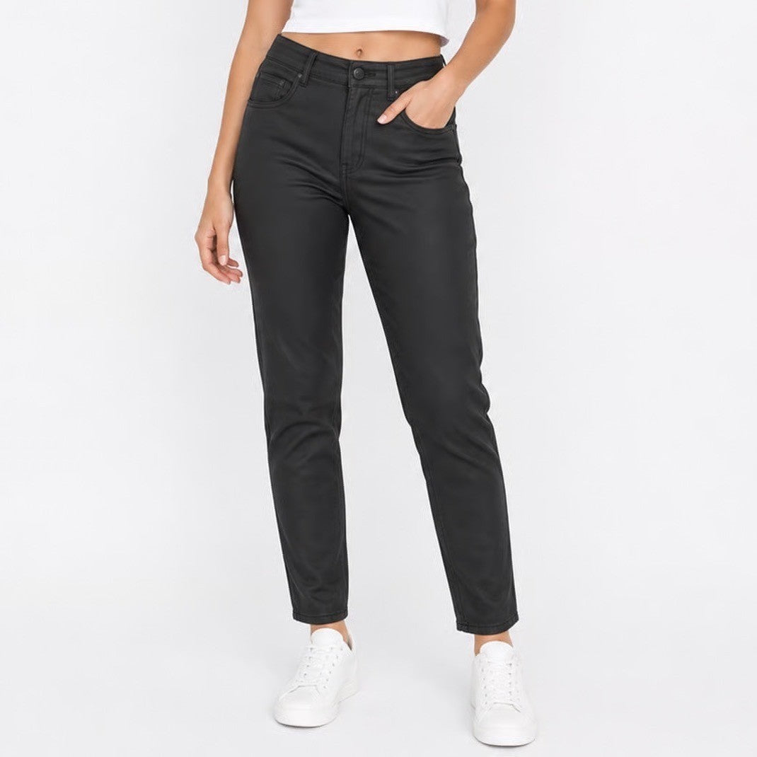 SHEIN Pants Women Petite XS Faux Leather Skinny Black Coated Stretch Excellent