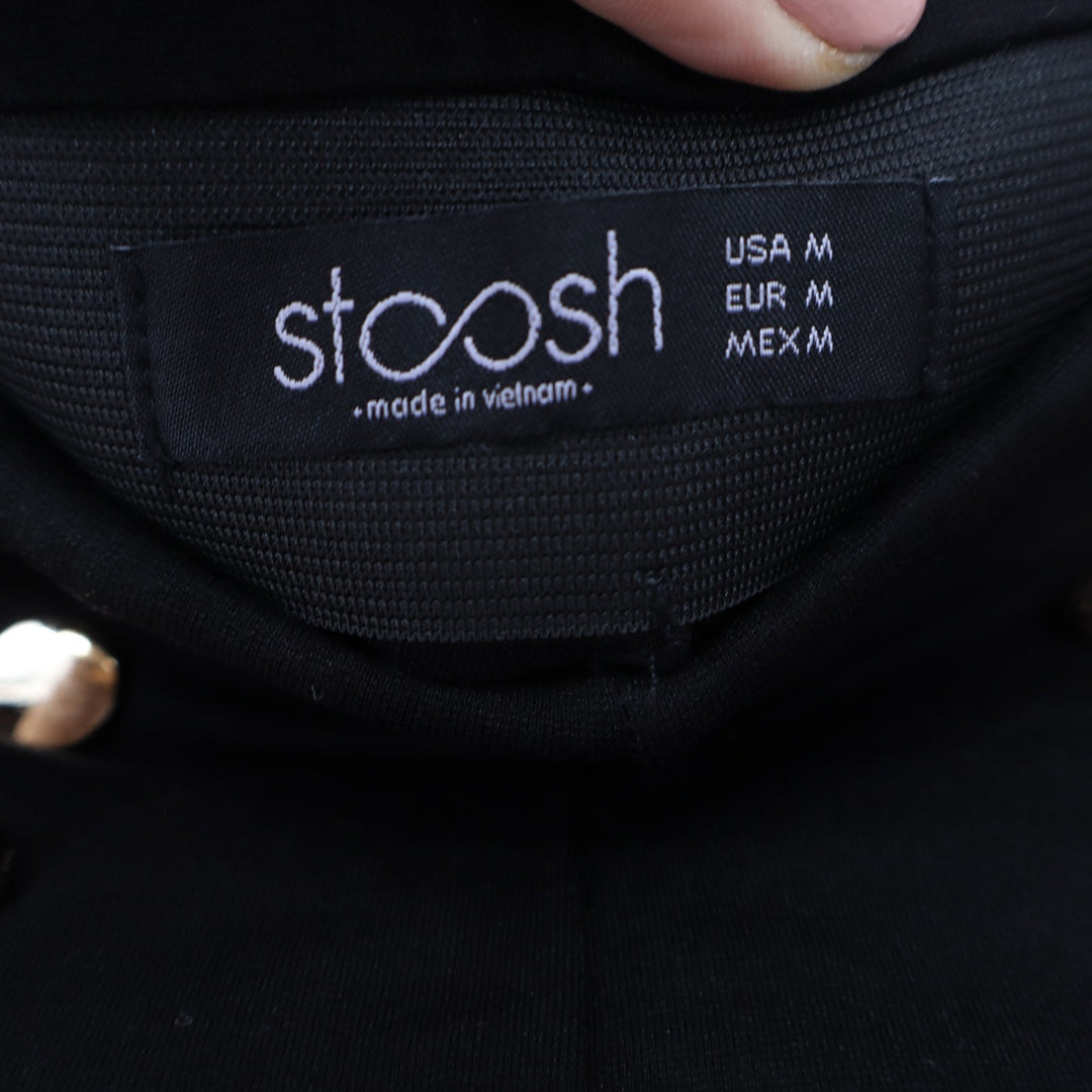 Stoosh Womens Black High Waisted Gold Button Sailor Skinny Pants Size M