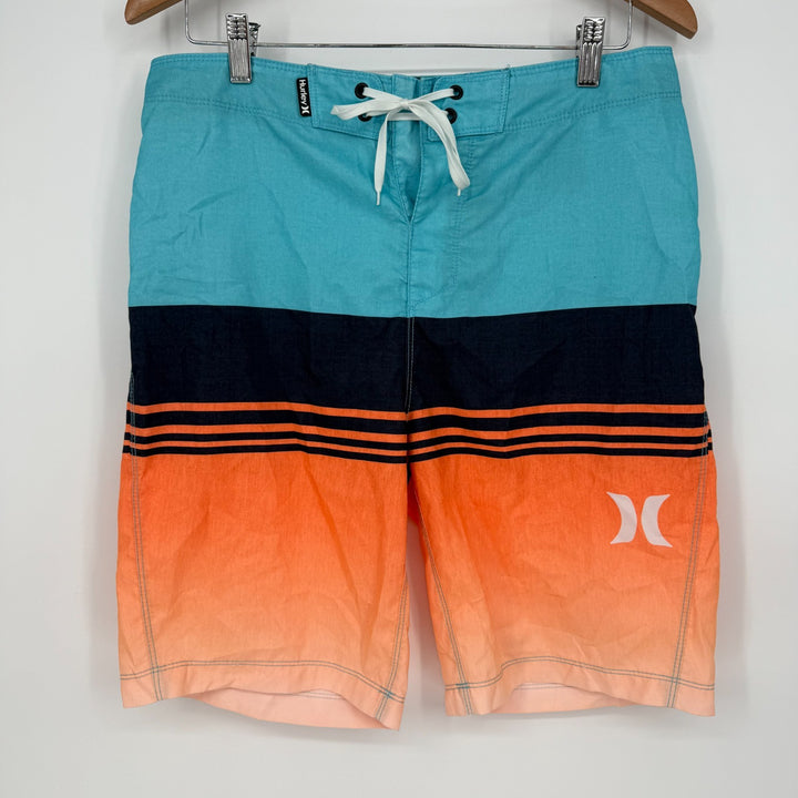 Hurley Board Shorts Mens 30 Multicolor Striped Surf Swimwear Pocket Drawstring