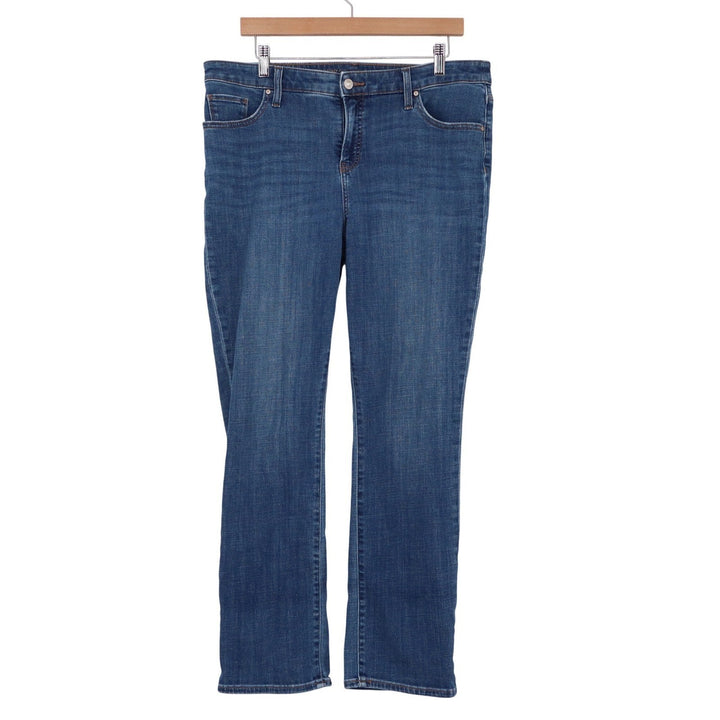 Chico's So Slimming Girlfriend Slim Leg Jeans Medium Wash Blue Size 12R 2R
