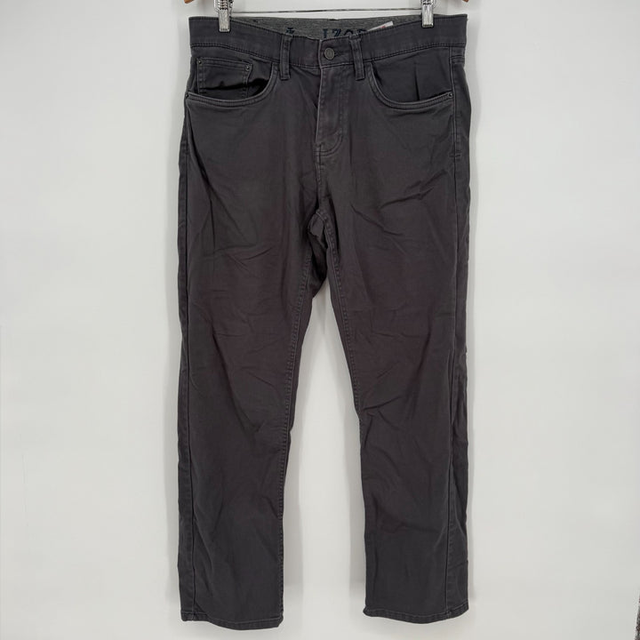 Izod Jeans Mens 32x32 Gray Denim Cotton Straight Leg Stretch Logo Regular Fit