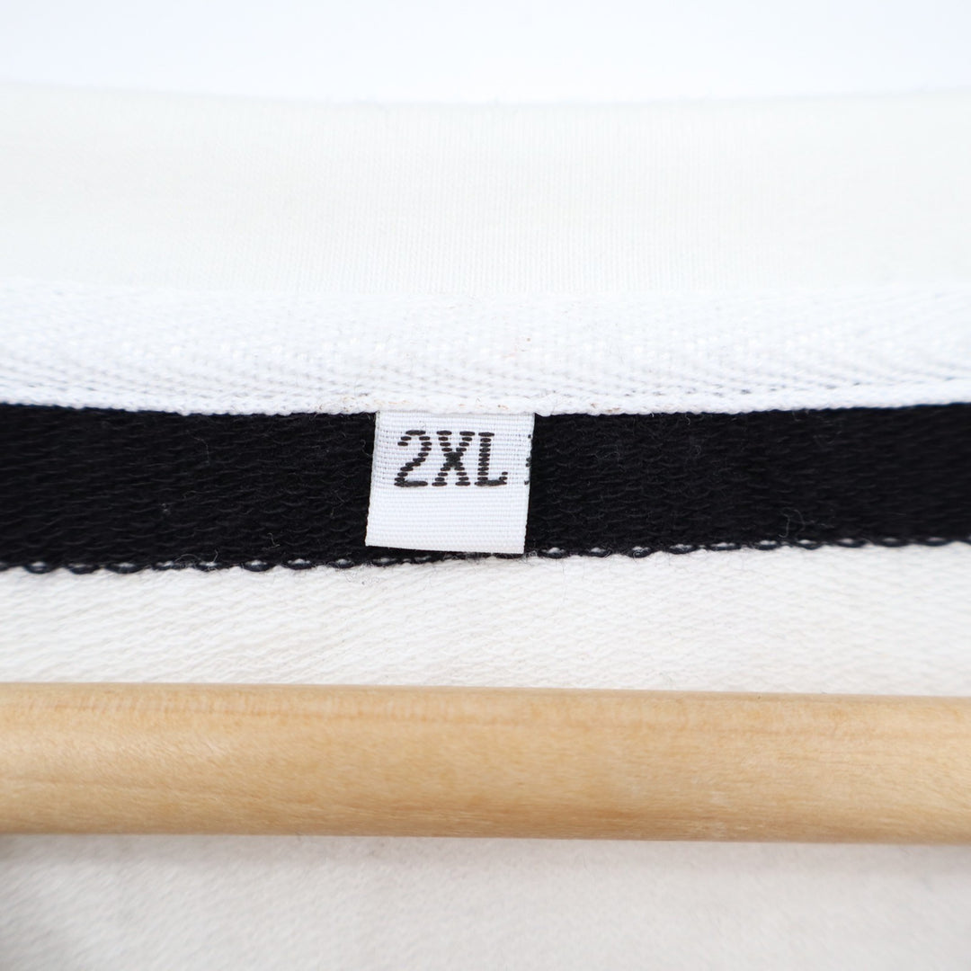 Sweatshirt Womens 2XL Black White Striped Knitted Long Sleeve Crew Neck Pullover