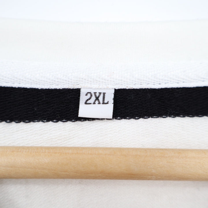 Sweatshirt Womens 2XL Black White Striped Knitted Long Sleeve Crew Neck Pullover