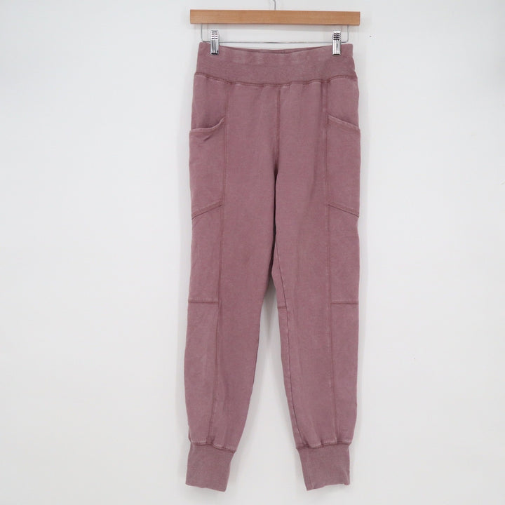 Bixby Nomad Womens Cargo Jogger Pants Dusty Rose Mauve Cotton Blend Size L 12-14