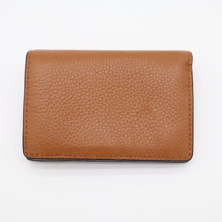 Michael Kors Womens Brown Pebbled Leather Inner Credit Card Slots Bifold Wallet