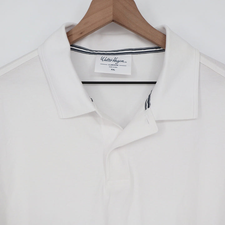 Walter Hagen Clubhouse Mens XXL White Stretch Cotton Blend Golf Polo Shirt