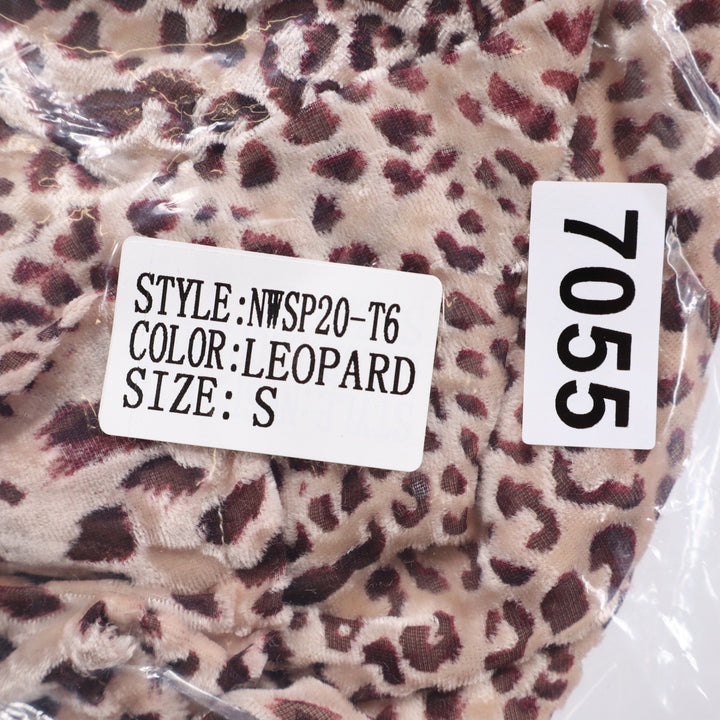 Naked Wardrobe The Statement Leopard Print Crop Top Long Sleeve Small