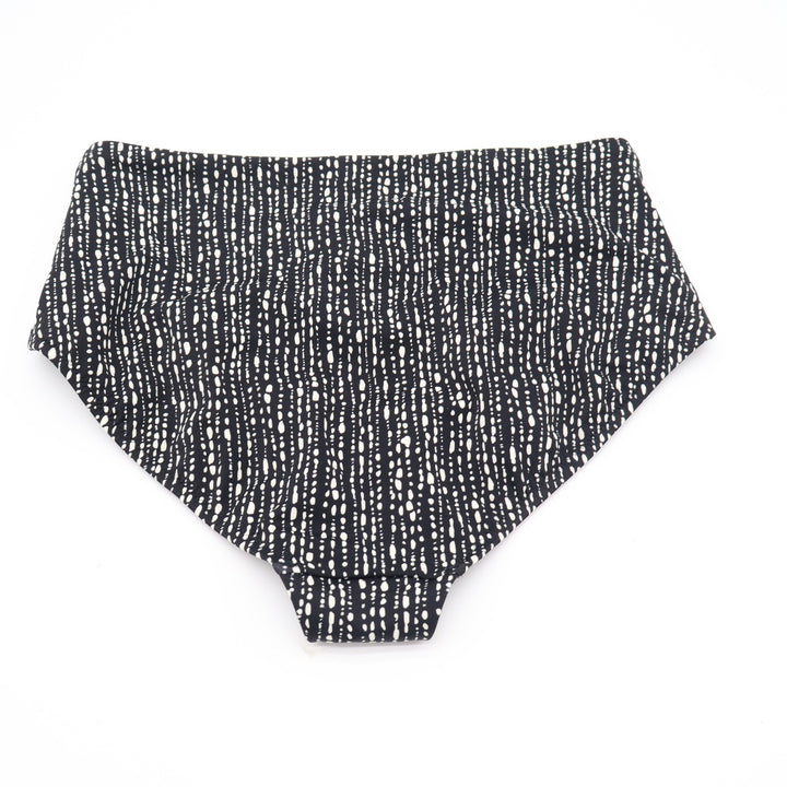 Athleta Mens High Waist Bikini Bottom Medium Black White Dotted Abstract Swim