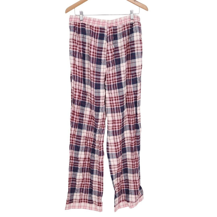 Charter Club Flannel 2-PC Pajamas Set Womens Large Multi Plaid Spread Collar