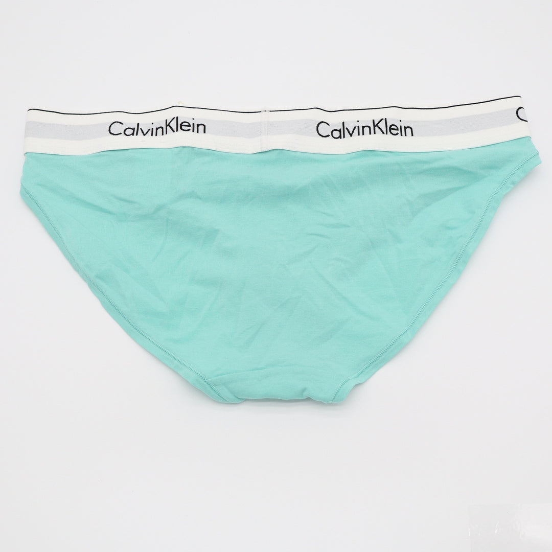 Calvin Klein Womens Bikini Underwear Aqua Green Logo Waistband Medium F3787